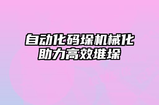 自動化碼垛機(jī)械化助力高效堆垛