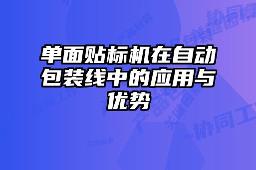 單面貼標機在自動包裝線中的應(yīng)用與優(yōu)勢