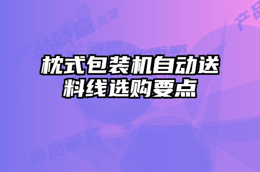 枕式包裝機(jī)自動(dòng)送料線選購要點(diǎn)