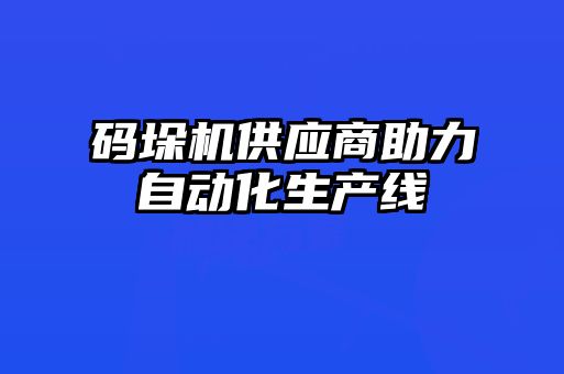 碼垛機供應商助力自動化生產(chǎn)線