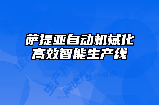 薩提亞自動機械化高效智能生產線