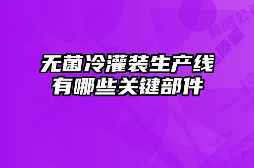 無(wú)菌冷灌裝生產(chǎn)線有哪些關(guān)鍵部件