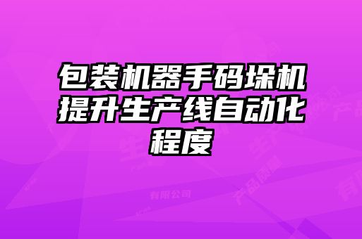 包裝機器手碼垛機提升生產(chǎn)線自動化程度