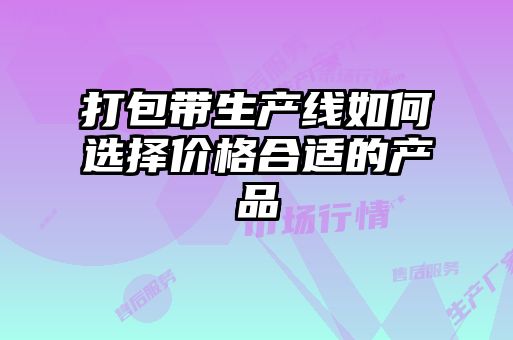 打包帶生產線如何選擇價格合適的產品